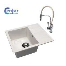 Granitna sudopera Nika 480 sa tuš slavinom Andra – Kompletan set za vašu kuhinju