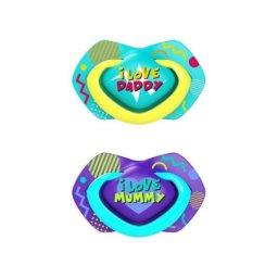 Canpol babies silikonska varalica 6-18m neon love 2 kom blue ( 22/653_blu )