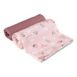 Canpol baby muslin pelena 70x70 cm bonjour paris pink - 2 kom ( 26/901_pin )