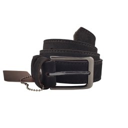 Braon muški kaiš od prevrnute kože za farmerice i pantalone