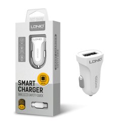 Auto punjac LDNIO DL-C17 1A + micro USB kabel beli