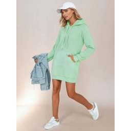 Bluza damska długa z kapturem oversize TIMMY miętowa Dstreet