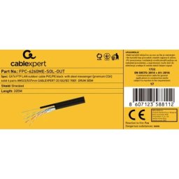 FPC-6260ME-SOL-OUT * Gembird FTP cat6 Outdoor+SAJLA, solid 23AWG, 0,57mm PREMIUM CCA pun presek 305m