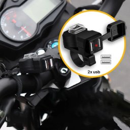 Adapter 2.1A vodootporni za motor 1.5m crni