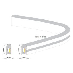 LED NEON FLEX KL-2835-120-WW 24V IP65 (50met,8.8W/met)