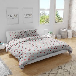 Pamučna ranforce posteljina sa srcima