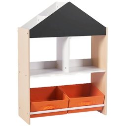 Kinder home dečiji ormarić, regal za igračke i knjige sa tablom za pisanje, kuća, drvo ( TF-6747 )