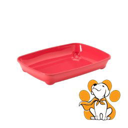Moderna Artist-O-Tray Samll Spicy Coral, Toalet Za Mačke Bez Rama, Crveni