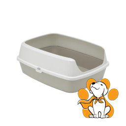 Moderna Maryloo With Rim Warm Grey Large, Otvoreni Toalet Za Mačke, Sivi