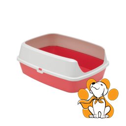 Moderna Maryloo With Rim Spicy Coral Large, Toalet Za Mačke u Crvenoj Boji