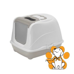 Moderna Flip Cat Jumbo Warm Gray 57cm, Zatvoreni Toalet Za Mačke, Sivi