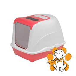 Moderna Flip Cat Large Spicy Coral 50cm, Zatvoreni Toalet Za Mačke, Crveni