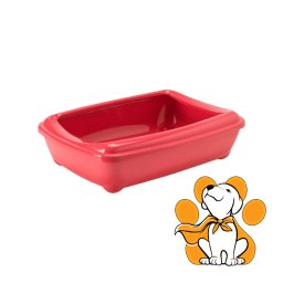 Moderna Arist-O-Tray+Rim Large Spicy Coral, Toalet Za Mačke u Crvenoj Boji
