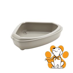 Moderna Corner Tray + Rim Warm Gray, Ugaoni Otvoreni Toalet Sa Ramom, Sivi