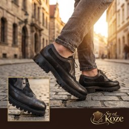 Crne Derby cipele od prirodne kože