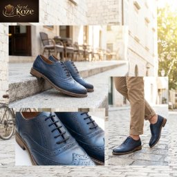 Teget Oxford cipele od boks kože