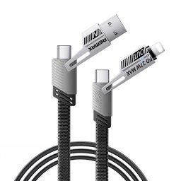 Data kabl REMAX RC-C189 65W 4-in-1 Fast Charging crni 1m