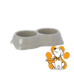 Moderna Double Smarty Bowl Medium Warm Gray 2x645ml, Dupla Činija Za Pse i Mačke