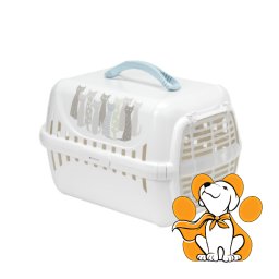 Moderna Trandy Runner Maasai Grey White, Transporter Za Mačke, Plastična Vrata