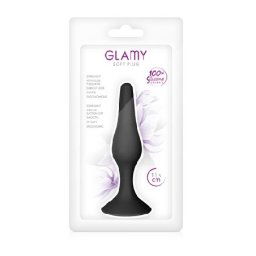 Silionski analni plug Glamy Soft Black S