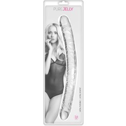 Mekani dupli prozirni dildo Pure Jelly Clear 34 cm