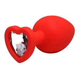 Silikonski analni plug Srce Crveni Veličina S