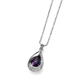 Ženski oliver weber hidden amethyst lančić sa swarovski ljubičastim kristalnim priveskom ( 11246.204 )