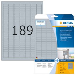 Herma etikete 25,4x10,0 A4/189 1/25 aluminium look ( 02H4220 )