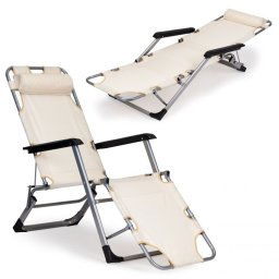 Baštenska ležaljka za plažu 2u1, bež, MultiGarden