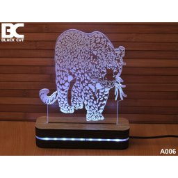 Black Cut 3D Lampa jednobojna - Jaguar ( A006 )
