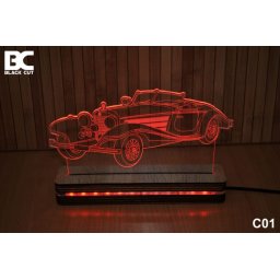 Black Cut 3D Lampa jednobojna - Oldtimer ( C01 )