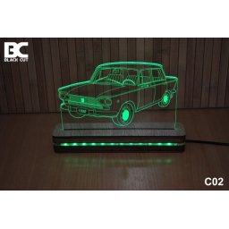 Black Cut 3D Lampa jednobojna - Lada ( C02 )