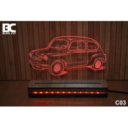 Black Cut 3D Lampa jednobojna - Fića ( C03 )