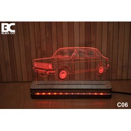 Black Cut 3D Lampa jednobojna - Zastava 101 ( C06 )