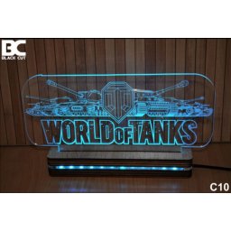 Black Cut 3D Lampa jednobojna - World Of Tanks ( C10 )