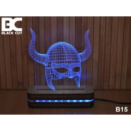 Black Cut 3D Lampa jednobojna - Helmet ( B15 )