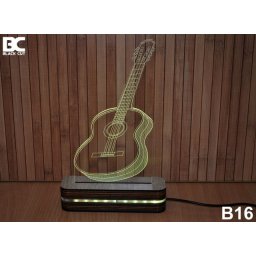 Black Cut 3D Lampa jednobojna - Gitara ( B16 )