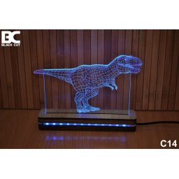 Black Cut 3D Lampa jednobojna - Tiranosaurus ( C14 )