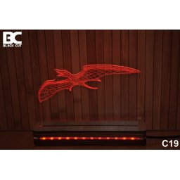 Black Cut 3D Lampa jednobojna - Pterosaurus ( C19 )