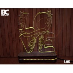 Black Cut 3D Lampa sa 9 različitih boja i daljinskim upravljačem - Big Love ( L05 )