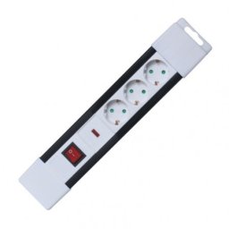 Razvodnik 3 mesta 2m 1.5mm2 + prekidač i zaštita ( NVP03K/WH )