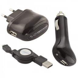 Esperanza EZ116 univerzalni punjač (ac/dc - usb/micro usb) 1a