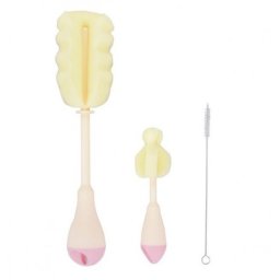 KikkaBoo set četki za čišćenje flašica i cucli 3 dela pink ( KKB40044 )