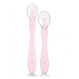 KikkaBoo silikonske kašičice sa vakumom 2 kom pink ( KKB40106 )