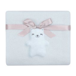 KikkaBoo pleteno baby ćebence 75x100 Bear with me blue ( KKB11051 )