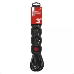 Emos kabl produžni crni sa prekidačem 3m/4r pc1423r ( 3113 )
