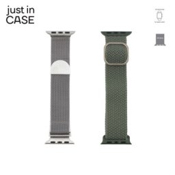 Just in case 2inq narukvica 38-41mm srebrna milanese + zelena tekstil ( MT3841SVGN )