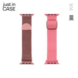 Just in case 2u1 narukvica 42-45mm pink milanese + pink tekstil ( MT4245PKPK )