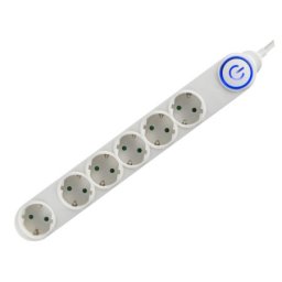 Home razvodnik sa 6 mesta 1.5m 1.0mm2 + nožni prekidač ( NV06TK/WH )