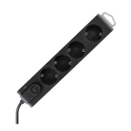 Home razvodnik 4 mesta 3m 1.5mm2 + prekidač i zaštita ( NVT4K-3/BK )